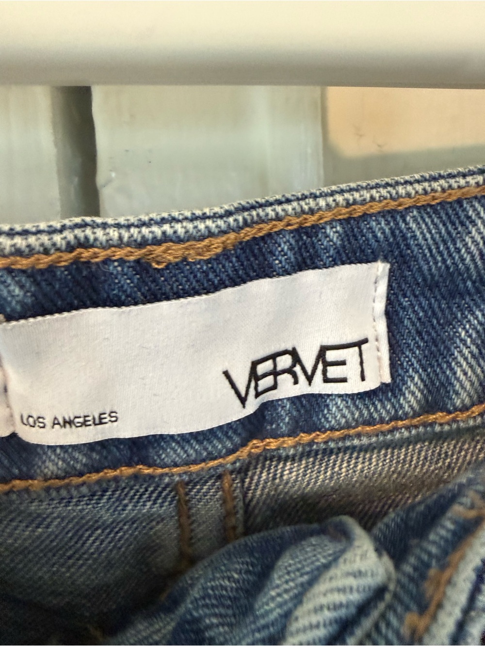 High-Rise Straight Leg Distressed Jeans - Blue - Picture 5 of 5